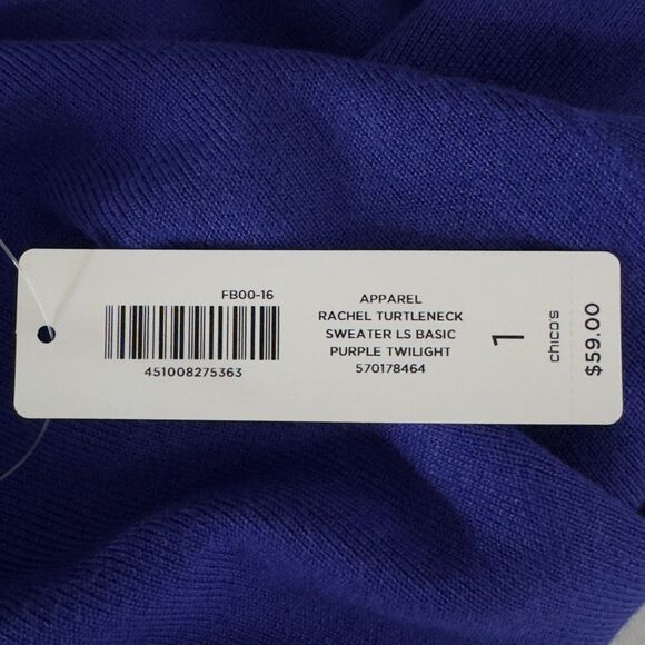 New Chico's Rachel Turtleneck Sweater Purple Twilight Women's Medium (Chico's 1) - Picture 3 of 8